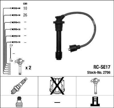 NGK 2706 - Комплект проводов зажигания autospares.lv