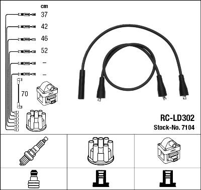 NGK 7104 - Комплект проводов зажигания autospares.lv