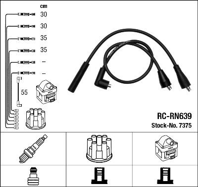 NGK 7375 - Комплект проводов зажигания autospares.lv