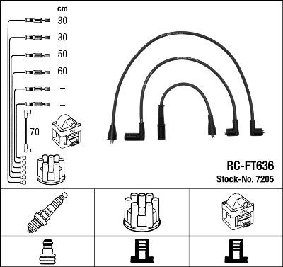 NGK 7205 - Комплект проводов зажигания autospares.lv