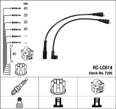 NGK 7206 - Комплект проводов зажигания autospares.lv