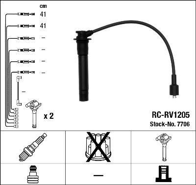 NGK 7706 - Комплект проводов зажигания autospares.lv