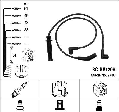 NGK 7708 - Комплект проводов зажигания autospares.lv