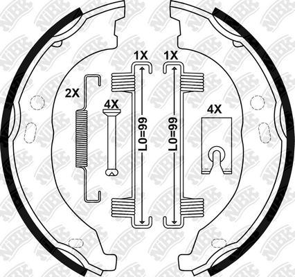 NiBK FN0681 - Комплект тормозов, ручник, парковка autospares.lv