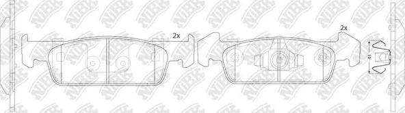 NiBK PN43002 - Тормозные колодки, дисковые, комплект autospares.lv