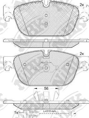 NiBK PN42001 - Тормозные колодки, дисковые, комплект autospares.lv