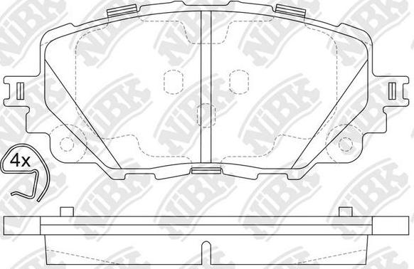 NiBK PN5817 - Тормозные колодки, дисковые, комплект autospares.lv