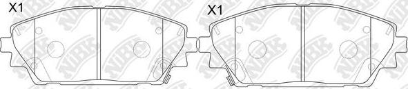 NiBK PN5821 - Тормозные колодки, дисковые, комплект autospares.lv