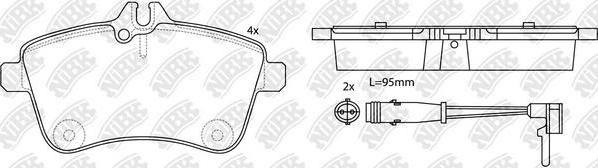 NiBK PN0490W - Тормозные колодки, дисковые, комплект autospares.lv