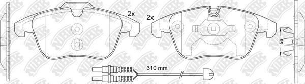 NiBK PN0462W - Тормозные колодки, дисковые, комплект autospares.lv