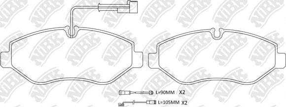 NiBK PN0410W - Тормозные колодки, дисковые, комплект autospares.lv