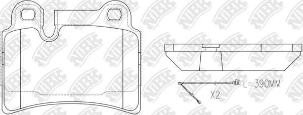 NiBK PN0541W - Тормозные колодки, дисковые, комплект autospares.lv