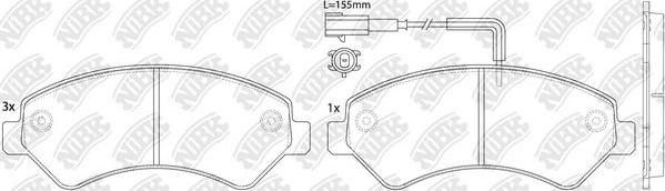 NiBK PN0516W - Тормозные колодки, дисковые, комплект autospares.lv