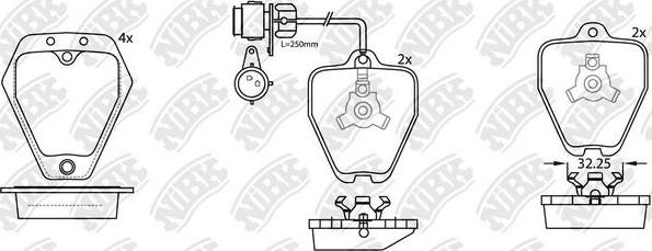 NiBK PN0105W - Тормозные колодки, дисковые, комплект autospares.lv