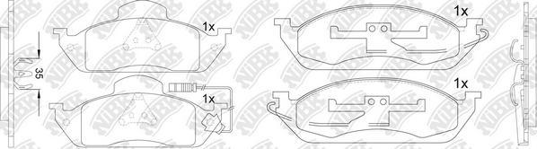 NiBK PN0116W - Тормозные колодки, дисковые, комплект autospares.lv