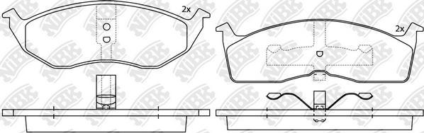 NiBK PN0110 - Тормозные колодки, дисковые, комплект autospares.lv