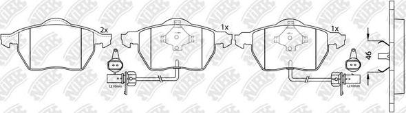 NiBK PN0188W - Тормозные колодки, дисковые, комплект autospares.lv