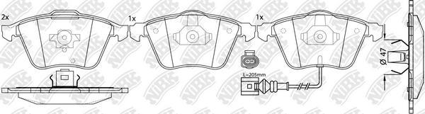 NiBK PN0399W - Тормозные колодки, дисковые, комплект autospares.lv