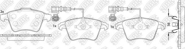 NiBK PN0353W - Тормозные колодки, дисковые, комплект autospares.lv