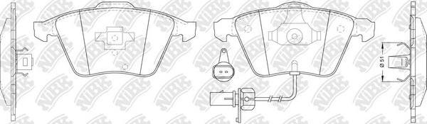 NiBK PN0352W - Тормозные колодки, дисковые, комплект autospares.lv