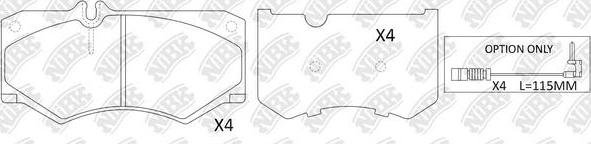 NiBK PN0254W - Тормозные колодки, дисковые, комплект autospares.lv