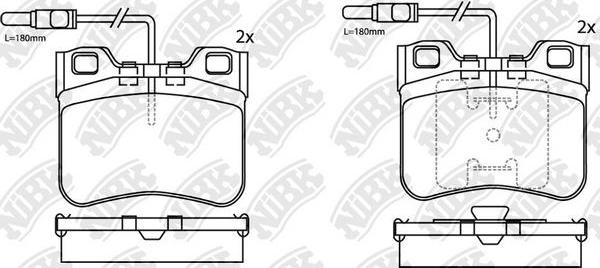 NiBK PN0250W - Тормозные колодки, дисковые, комплект autospares.lv