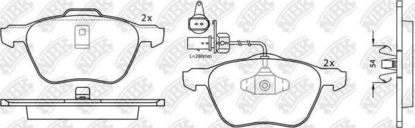 NiBK PN0224W - Тормозные колодки, дисковые, комплект autospares.lv