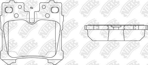 NiBK PN1844 - Тормозные колодки, дисковые, комплект autospares.lv