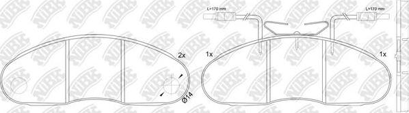 NiBK PN2805W - Тормозные колодки, дисковые, комплект autospares.lv