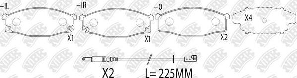 NiBK PN2204W - Тормозные колодки, дисковые, комплект autospares.lv