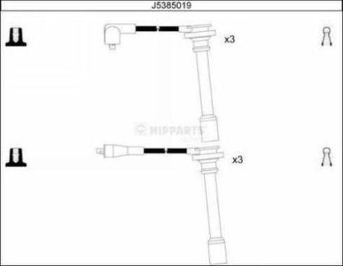 Nipparts J5385019 - Комплект проводов зажигания autospares.lv