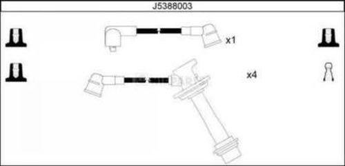 Nipparts J5388003 - Комплект проводов зажигания autospares.lv