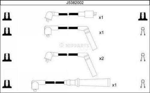 Nipparts J5382002 - Комплект проводов зажигания autospares.lv