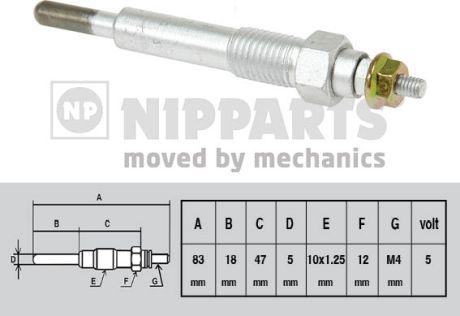 Nipparts J5719004 - Свеча накаливания autospares.lv