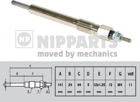 Nipparts J5719002 - Свеча накаливания autospares.lv