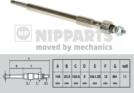 Nipparts J5719012 - Свеча накаливания autospares.lv