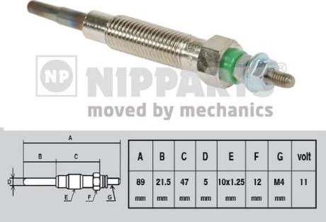 Nipparts J5715005 - Свеча накаливания autospares.lv