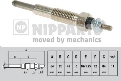 Nipparts J5715008 - Свеча накаливания autospares.lv