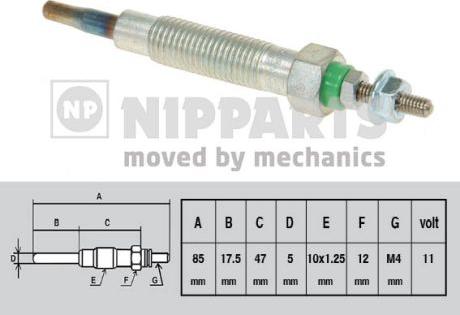 Nipparts J5715012 - Свеча накаливания autospares.lv