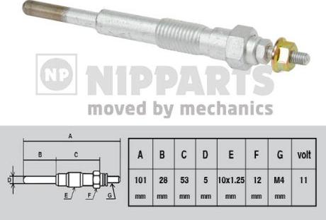 Nipparts J5716001 - Свеча накаливания autospares.lv