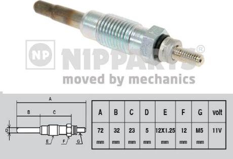 Nipparts J5710400 - Свеча накаливания autospares.lv