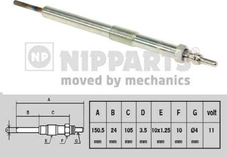 Nipparts J5710402 - Свеча накаливания autospares.lv