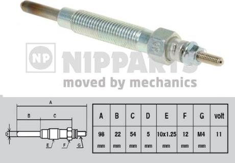 Nipparts J5710503 - Свеча накаливания autospares.lv