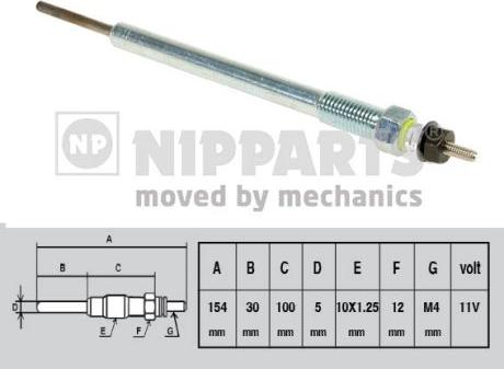 Nipparts J5710302 - Свеча накаливания autospares.lv