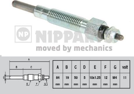 Nipparts J5711012 - Свеча накаливания autospares.lv