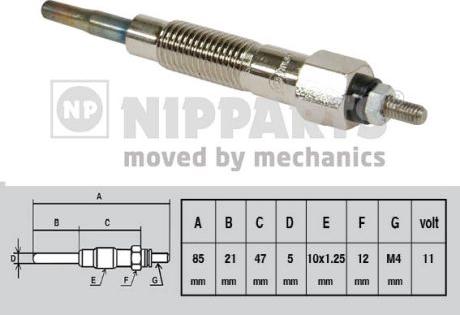 Nipparts J5711025 - Свеча накаливания autospares.lv