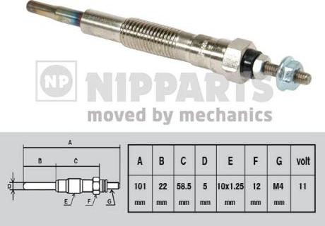 Nipparts J5718000 - Свеча накаливания autospares.lv