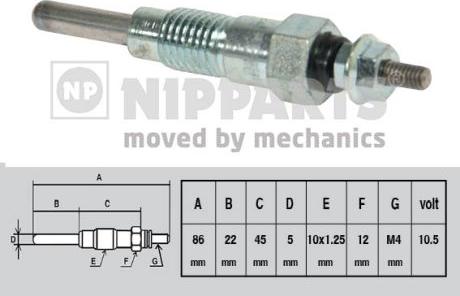 Nipparts J5713000 - Свеча накаливания autospares.lv