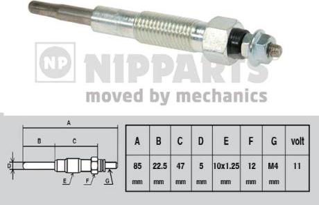 Nipparts J5713008 - Свеча накаливания autospares.lv