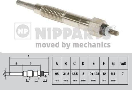 Nipparts J5712004 - Свеча накаливания autospares.lv